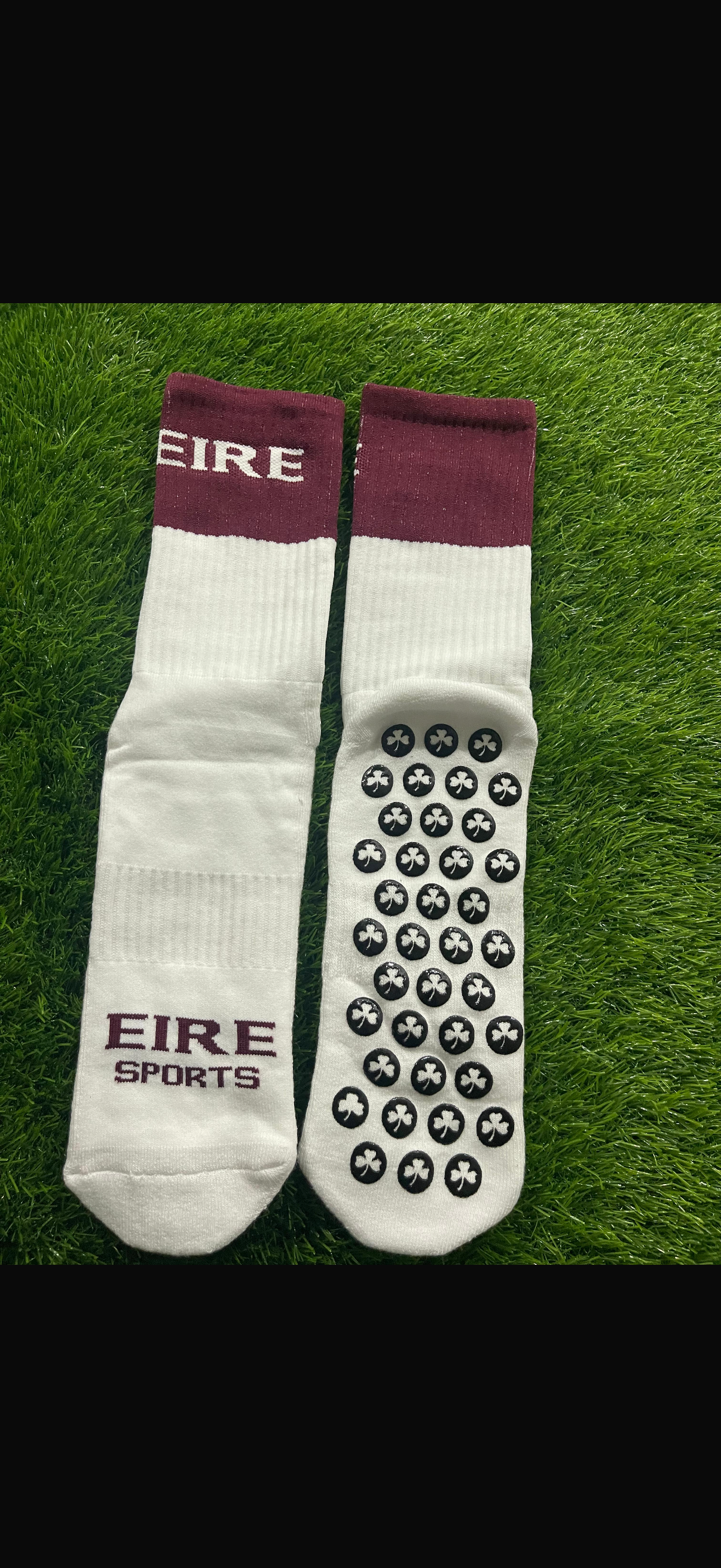 Maroon & White Elite Grip Socks