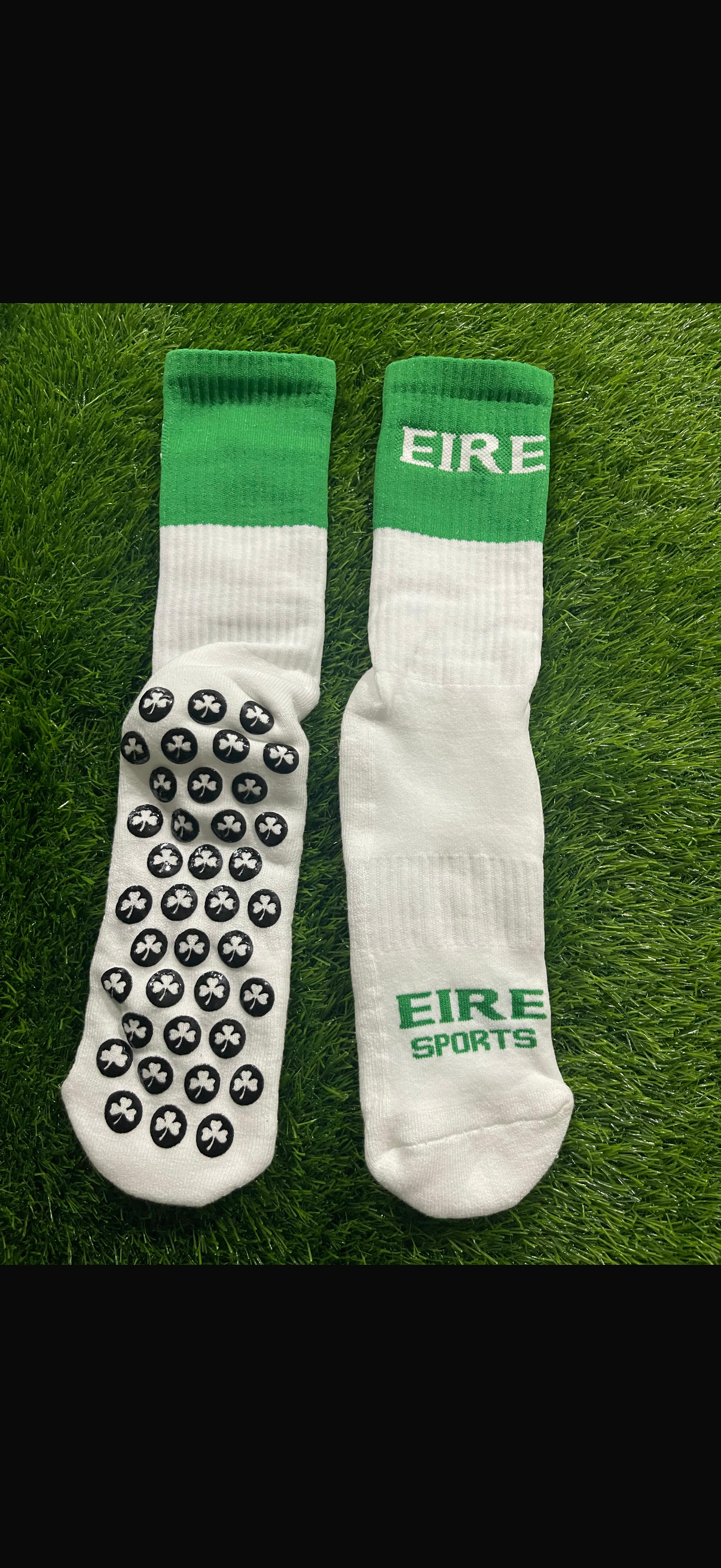 Green & White Elite Grip Socks