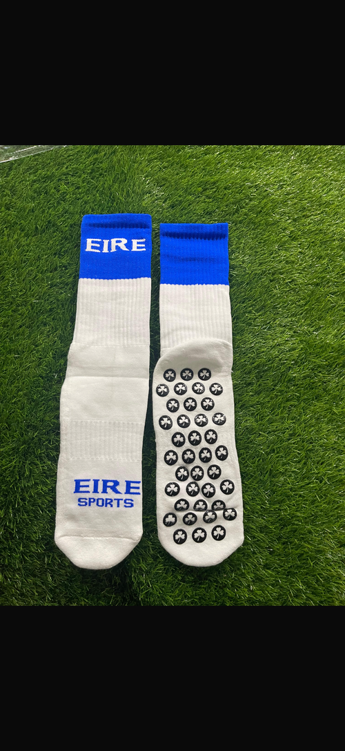 Blue & White Elite Grip socks