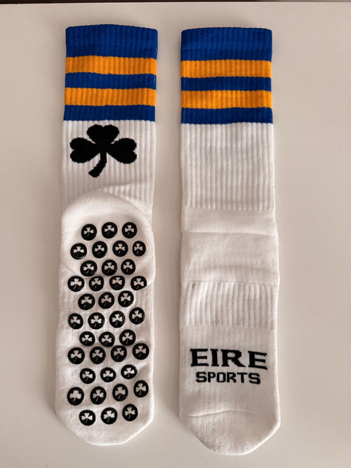 Blue & Amber Elite Grip Socks Striped