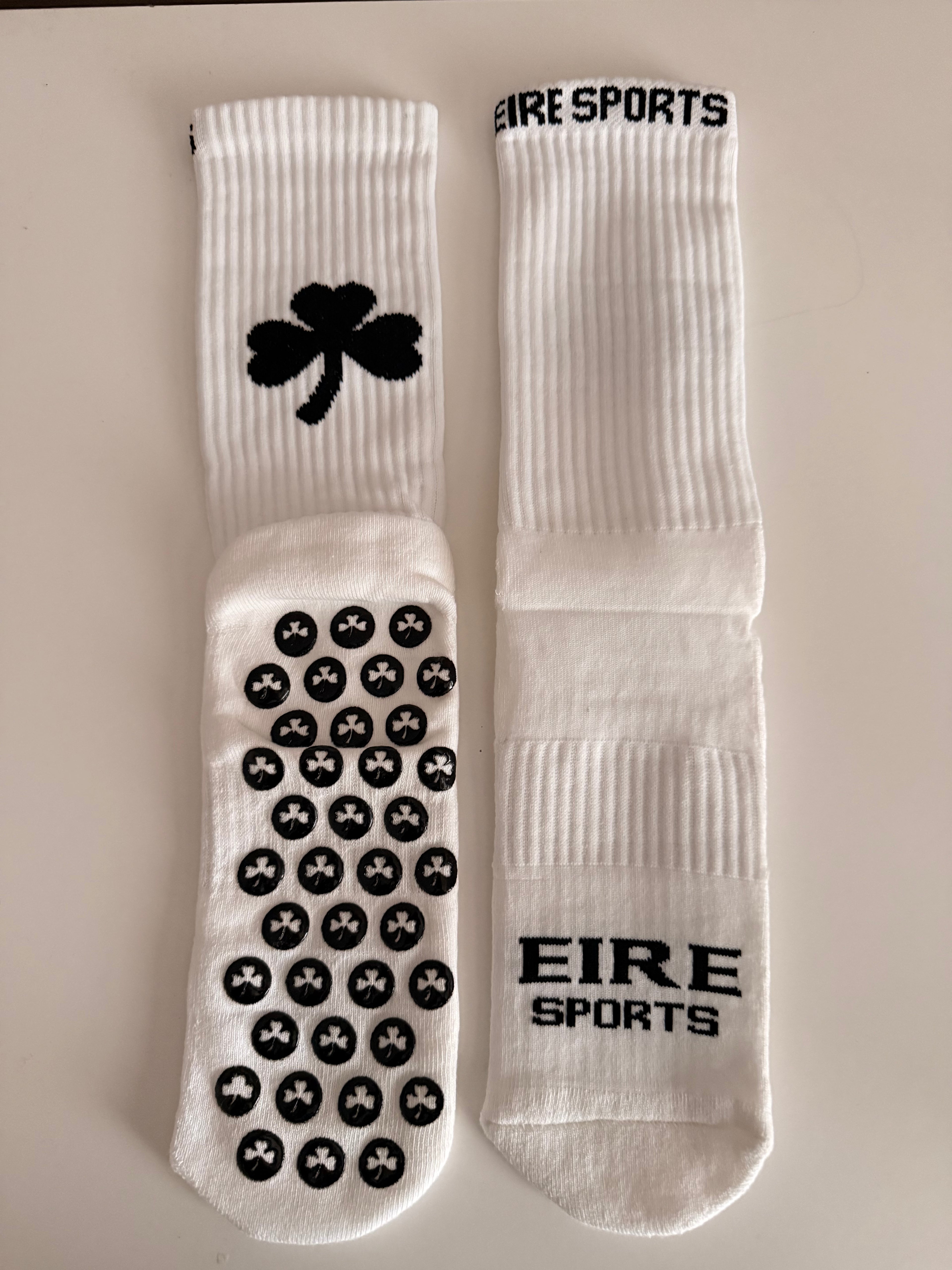 Full White Elite Grip Socks